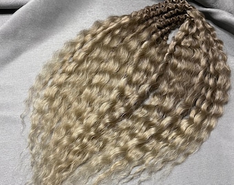 Set of curly Dreadlocks 55 cm (21,65 inch)  Natural look Syntetic curly Hair extensions double ended dreads Sand color