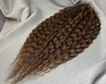 Set of curly Dreadlocks 55 cm (21,65 inch)  Natural look Syntetic curly Hair extensions double ended dreads Colour brown