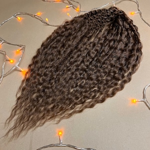 Set gekrulde dreadlocks 55 cm (21,65 inch) Natuurlijke uitstraling Syntetisch gekrulde haarextensies dubbele dreadlocks Kleur bruin