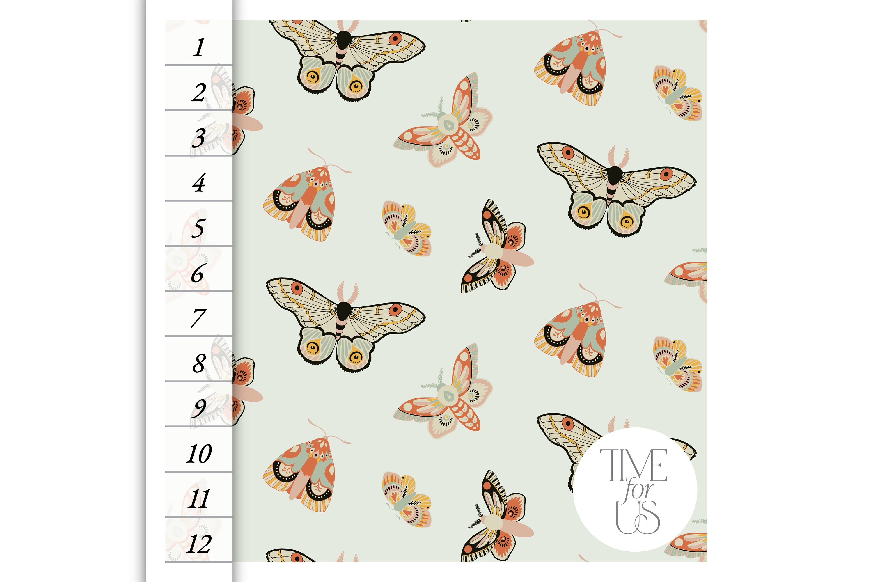 Hand Drawn Moths and Butterflies Seamless Pattern for Personal or ...