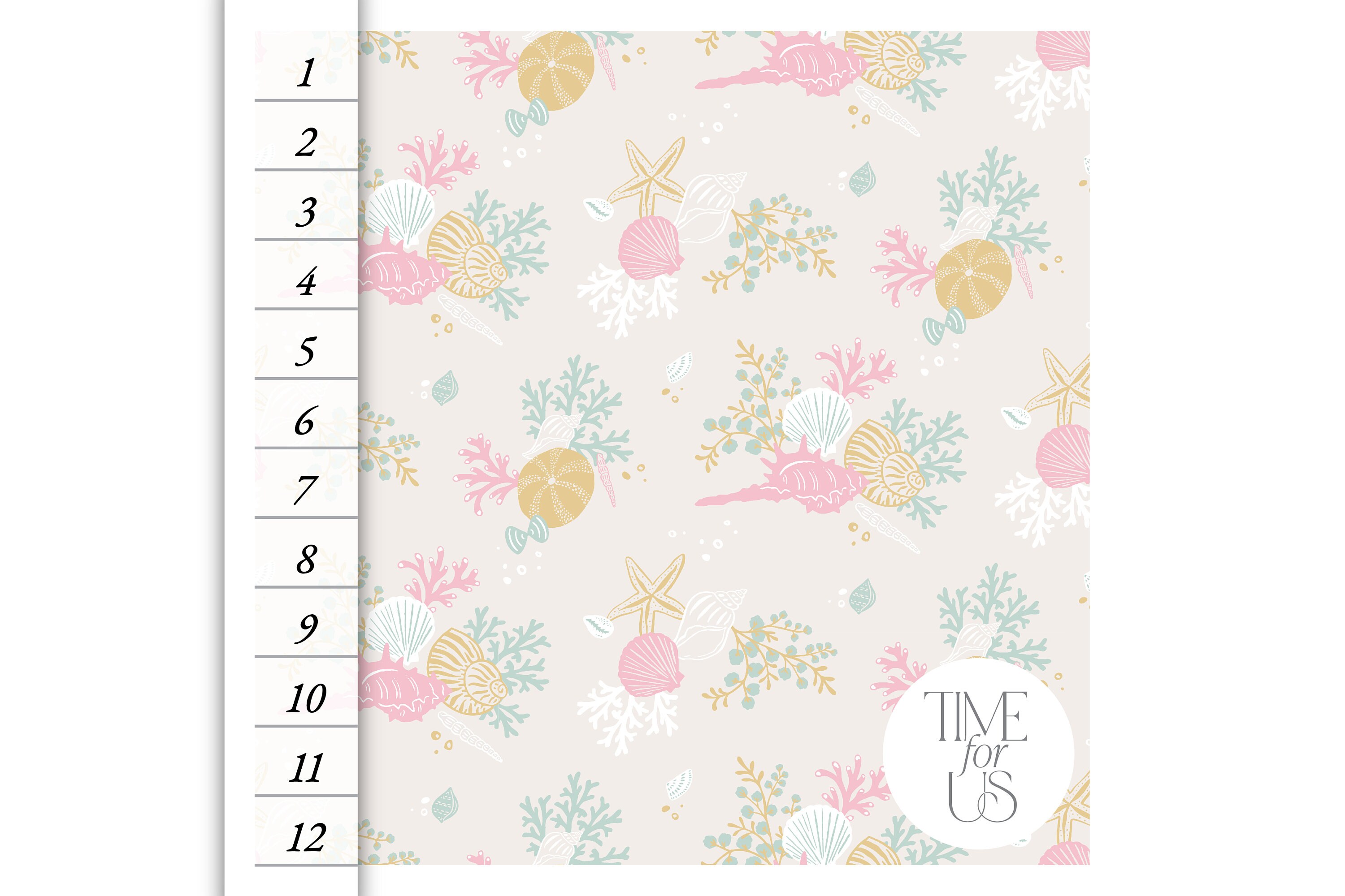 Hand Drawn Sea Shells & Coral Seamless Pattern for Personal or ...