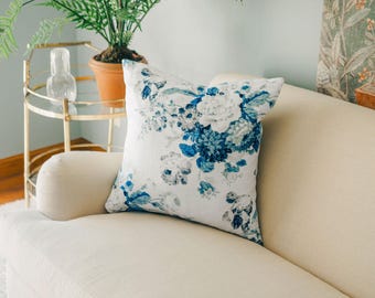 Carolina Floral Designer Decorative Throw Pillow Cover 22" x 22"