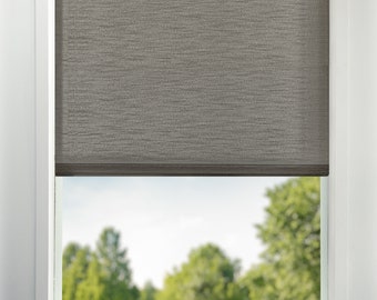 Gray Room Darkening Window Shades USA MADE Custom Roller Shades Window Treatment Room Darkening Window Shade Motorized Shade