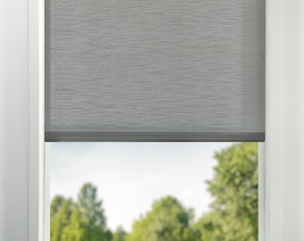 Gray Light Filtering Window Shades USA MADE Custom Roller Shades Window Treatments Light Filtering Window Shade Motorized Shade