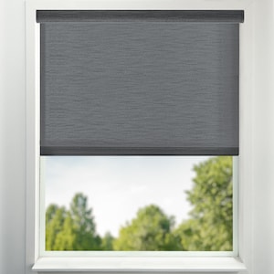 Gray Room Darkening Window Shades USA MADE Custom Roller Shades Window Treatments Light Filtering Window Shade Motorized Shade