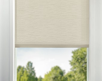 Beige Room Darkening Window Shades USA MADE Custom Roller Shades Window Treatments Light Filtering Window Shade Motorized Shade
