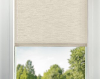 Beige Light Filtering Window Shades USA MADE Custom Roller Shades Window Treatments Light Filtering Window Shade Motorized Shade