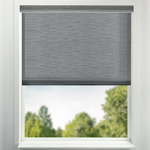 Gray/Charcoal Light Filtering Window Shades USA MADE Custom Roller Shades Window Treatments  Window Shade Motorized Shade