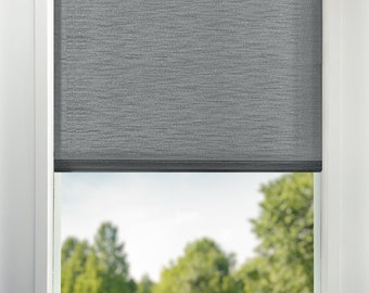 Gray/Charcoal Light Filtering Window Shades USA MADE Custom Roller Shades Window Treatments  Window Shade Motorized Shade