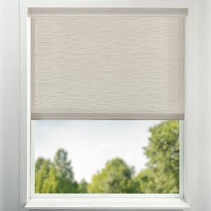 Pearl Room Darkening Window Shades USA MADE Custom Roller Shades Window Treatment Room Darkening Window Shade Motorized Shade