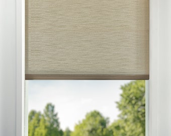 Latte Colored Light Filtering Window Shades USA MADE Custom Roller Shades Window Treatments Light Filtering Window Shade Motorized Shade