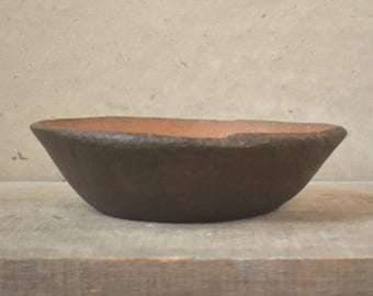 Bonsai Pot 9 1/4 inches round unglazed bunjin namban literati conifer tropical deciduous handmade unusual