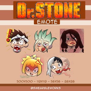 Dr. Stone Emote Bundle for Twitch, Discord and YouTube | Gaming and Streaming