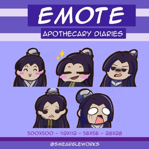 Jinshi Emote Bundle for Twitch, Discord and YouTube | Gaming and Streaming | Apothecary Diaries Emote