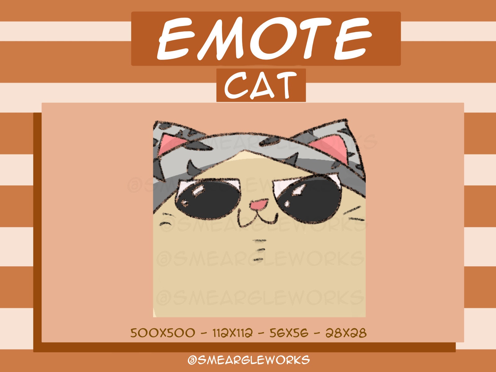 Cute Smug Cat Emote |  Emote for Twitch, Discord and YouTube | Gaming and Streaming