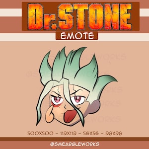 Senku Ishigami-emote: Dr. Stone för Twitch, Discord, YouTube (digital nedladdning)
