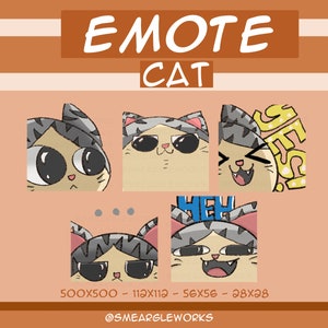 Cute Cat Emote Bundle for Twitch, Discord and YouTube | Gaming and Streaming