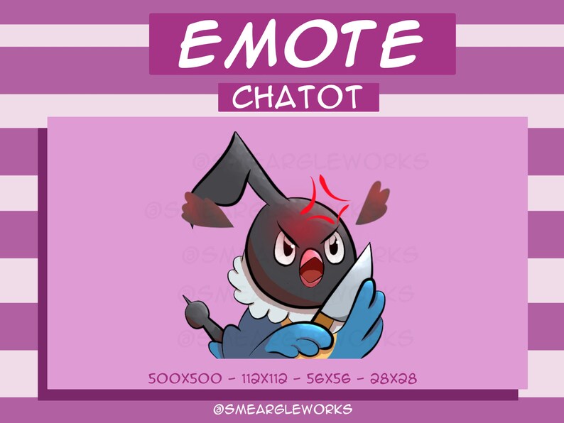 Angry Chatot Emote | Pokemon Emote for Twitch, Discord and Youtube ...