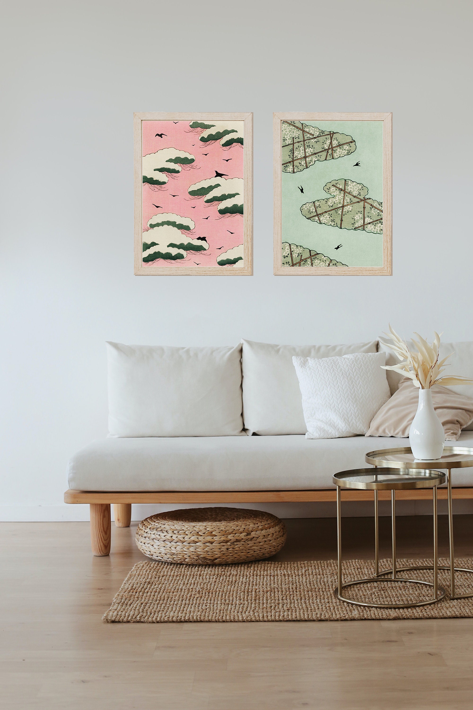 Printable Japanese Art Set Gallery of 3 Sky Art Digital Prints Etsy