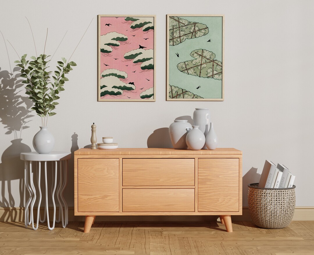 Printable Japanese Art Set Gallery of 3 Sky Art Digital Prints Etsy Canada