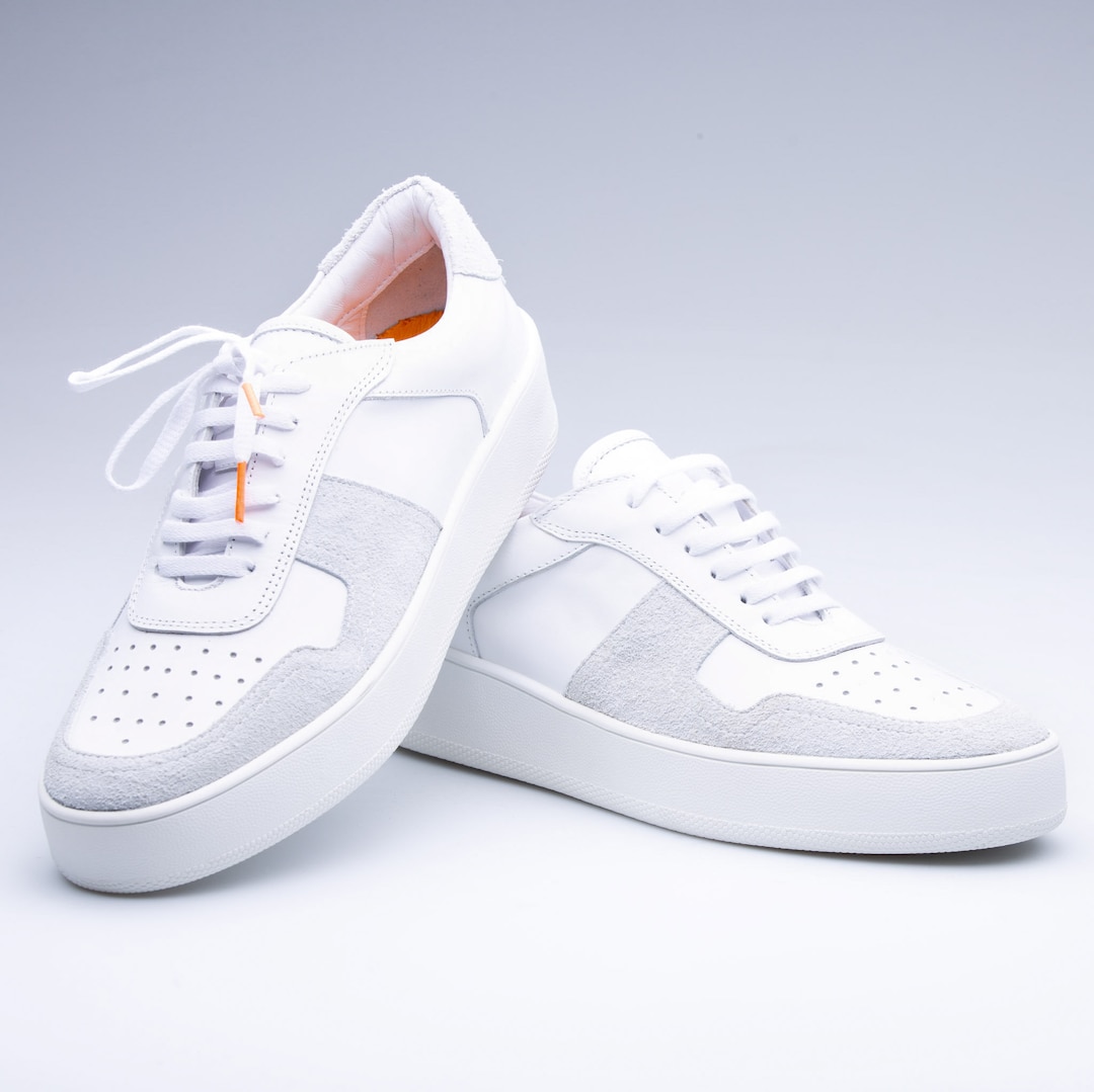 mens white leather nikes