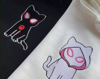 Personalized Crewneck Sweatshirt ,Custom Embroidered on chest and sleeves, Unique gifts ,valentine's gift, Engagement Anniversary gifts date