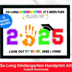 Kindergarten Graduation Handprint Art: Class of 2025/2026 Keepsake (PDF)