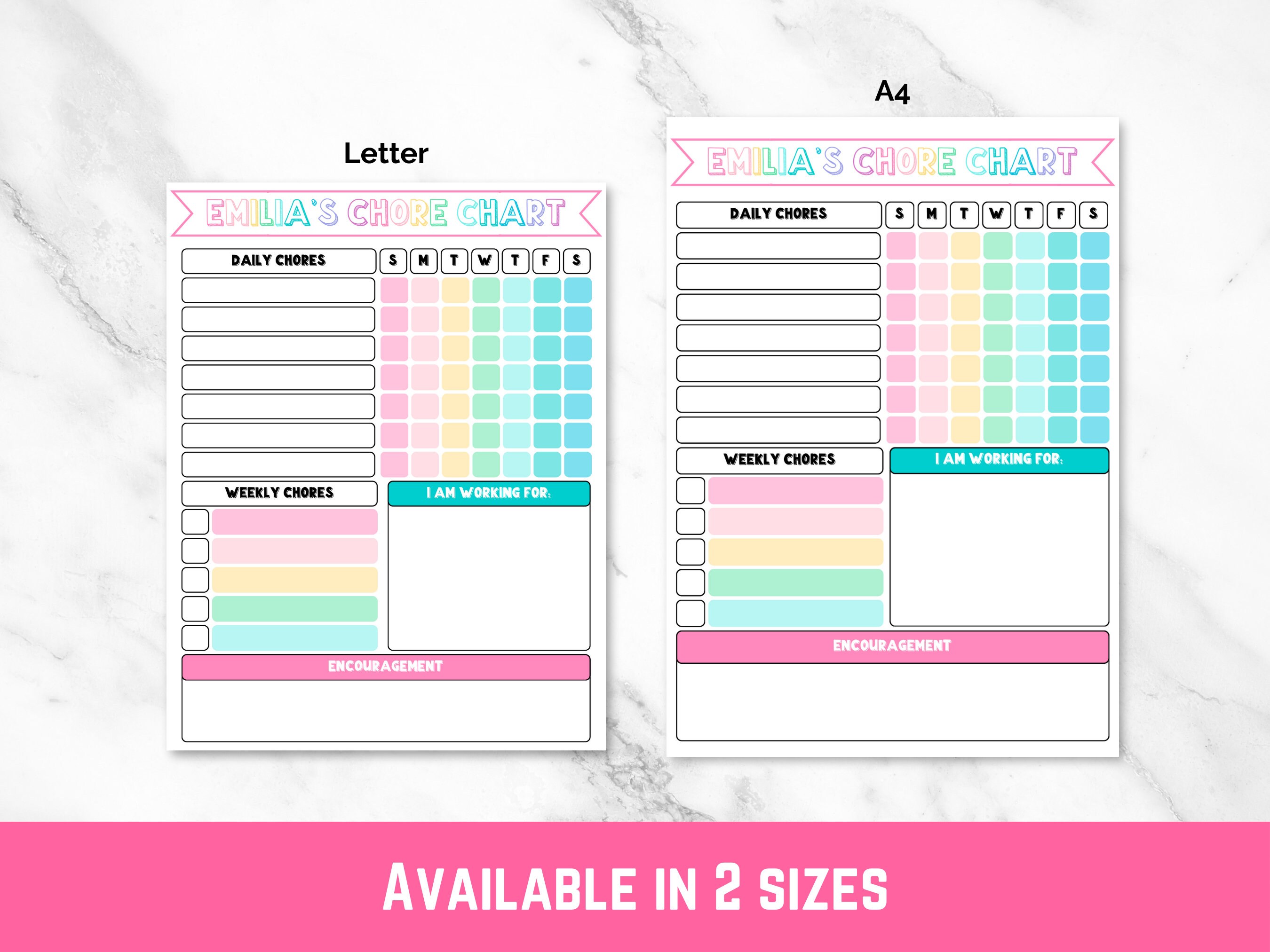 Editable Chore Chart, Printable Kids Chore Chart, Printable Daily ...