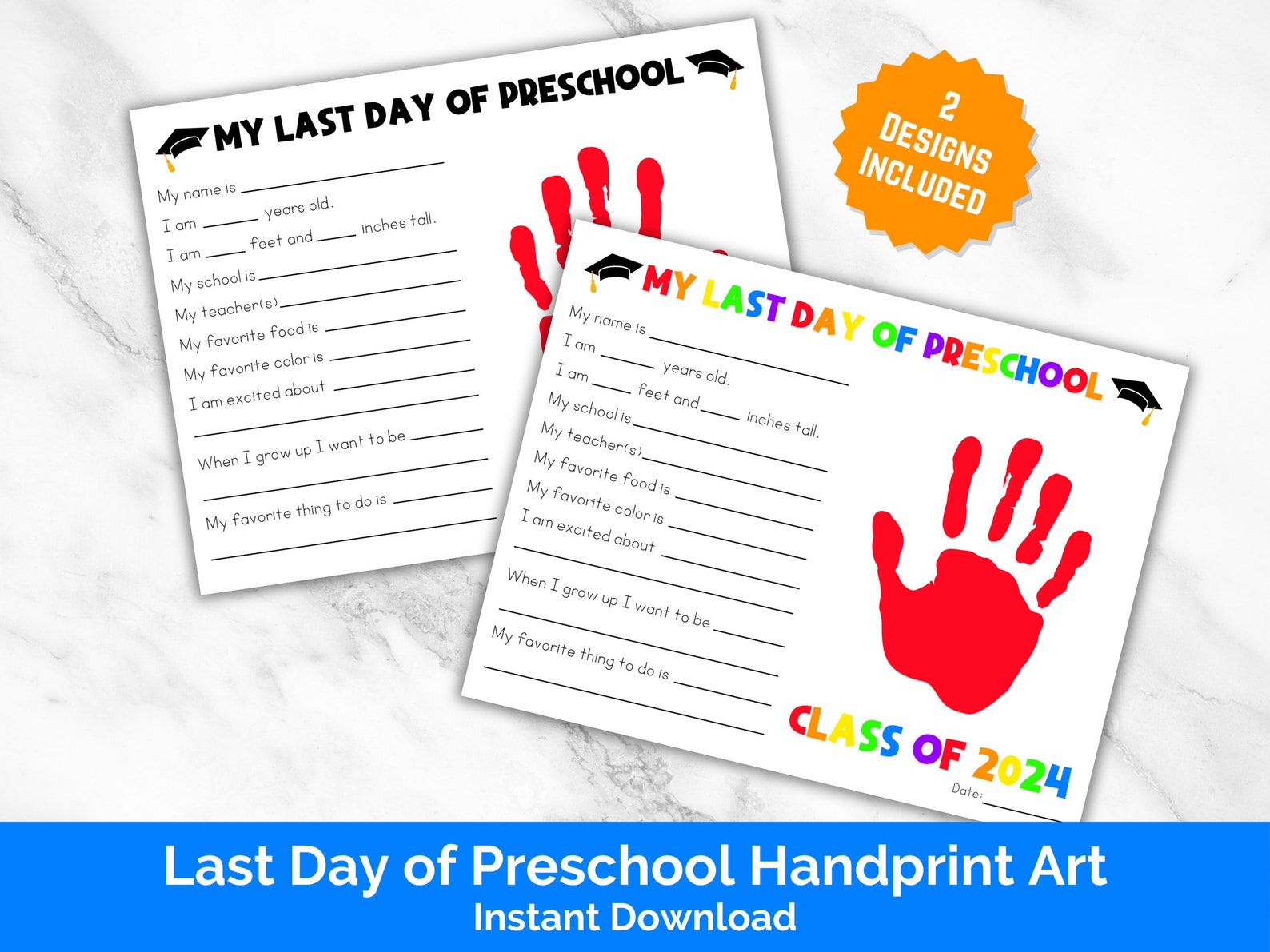 Preschool Graduation, Last Day of Preschool, Graduation Handprint Art ...