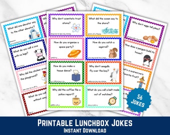 Printable Lunchbox Jokes, Lunch Box Notes For Kids, Lunch box Jokes Kids, Kids Lunch Box Notes, Joke Cards For Kids, Lunchbox Printables