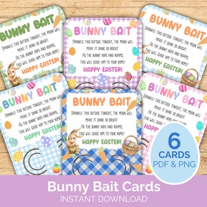 Carte d'appât de lapin de Pâques, nourriture pour lapin imprimable, lapin de Pâques régal Topper tags, cadeau de classe activité Pâques, bricolage carte magique de Pâques fichier PNG