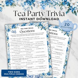 Tea Party Trivia Game: Etiquette & History (Printable)