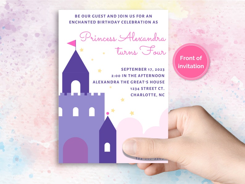Editable Princess Birthday Invitation, Be Our Guest Invitation ...