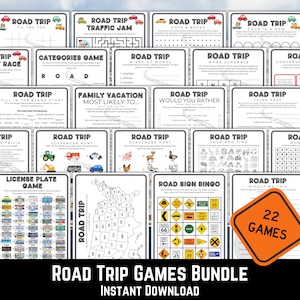 Road Trip Games Bundle, Road Trip Printable, Family Road Trip Activities, Kids Car Activities, Road Trip Activity Printables, Kids Car Games