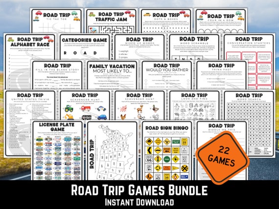 Road Trip Games Bundle, Road Trip Printable, Family Road Trip Activities, Kids Car Activities, Road Trip Activity Printables, Kids Car Games