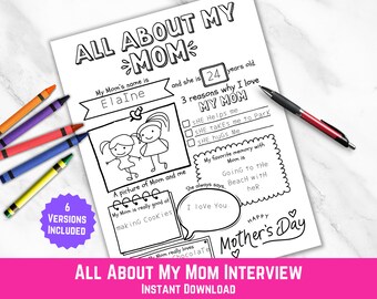 All About My Mom Printable, Mothers Day Flyer, All About Grandma, Mothers Day Printable, All About Mom Questionnaire, Mother’s Day Gift