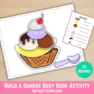 Build a Sundae Game: Pretend Play Activity, Preschool Printable (PDF)