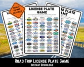 Road Trip License Plate Game, Printable Road Trip Game, Road Trip Activity, Fun Family Road Trip Game, Kids Road Trip Games, Look and Find