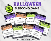 Halloween 5 Second Game, Printable Halloween Trivia for Teens and Adults, Classroom Party Game, Fall Office Party, Girls Night Games