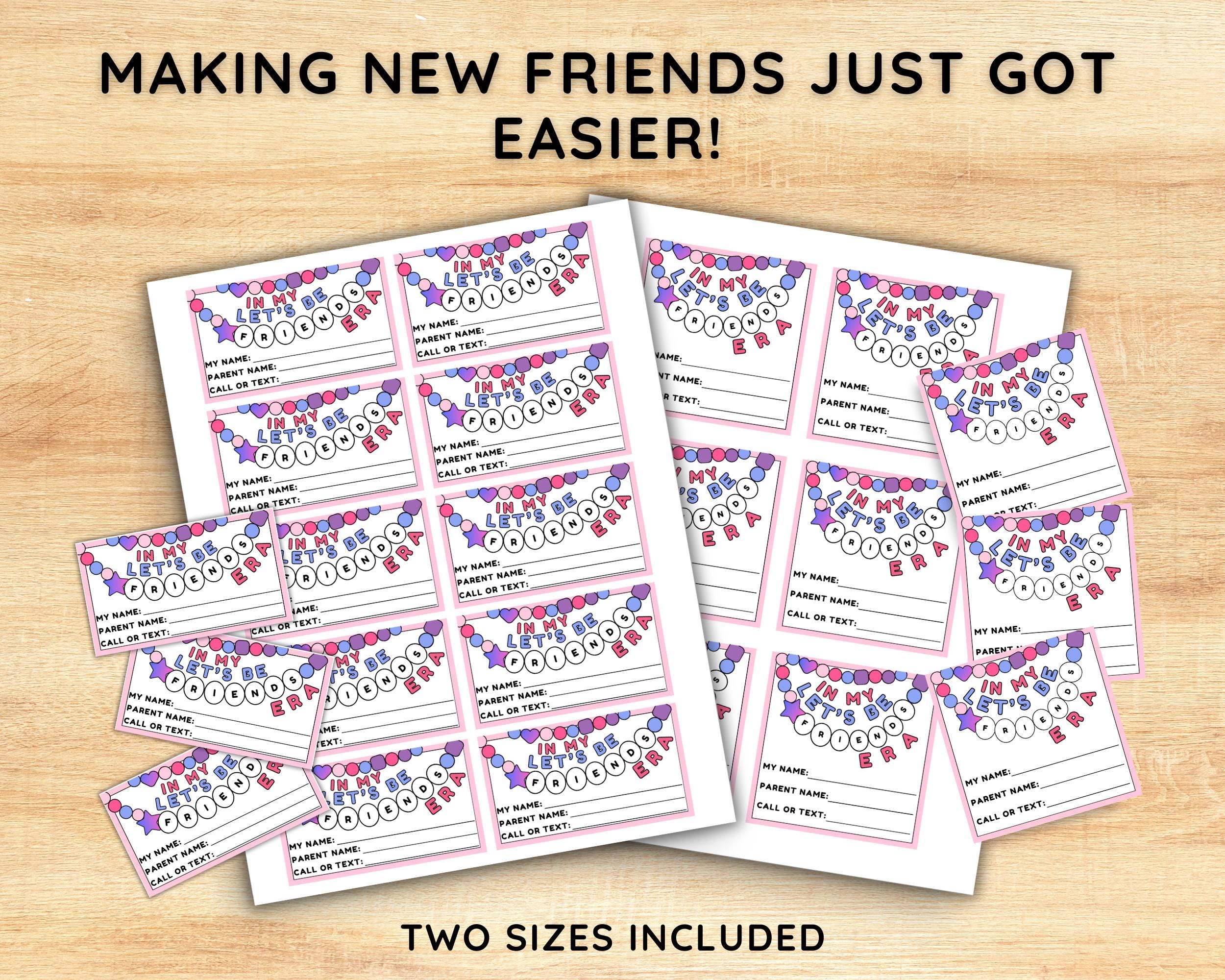 Kids Playdate Cards: Fillable Contact Invitation (PDF) - Etsy