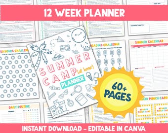 Summer Camp at Home Planner, DIY Summer Break Activities, Summer Camp Planner, Summer Curriculum, Summer Fun for Kids, Summer Survival Kit