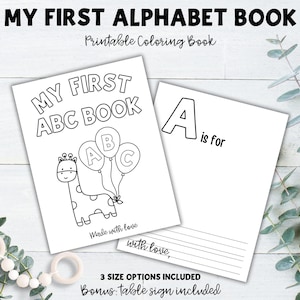 Baby's First ABC Coloring Book, Printable ABC Coloring Book, Baby Shower Game Activity, Alphabet Coloring Pages, Baby Shower Alphabet Book