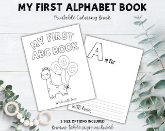 Baby's First ABC Coloring Book, Printable ABC Coloring Book, Baby Shower Game Activity, Alphabet Coloring Pages, Baby Shower Alphabet Book