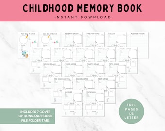 Childhood Memory Book Printable: School Keepsake Journal (Digital Download)