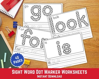 Dolch Word Sight Word Activity, Dolch Sight Words, Dot Marker Sight Words, Learn To Read, Kindergarten Sight Words, Sight Word Book