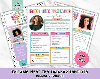 Editable Meet the Teacher Template: Back to School Flyer (Digital Download)