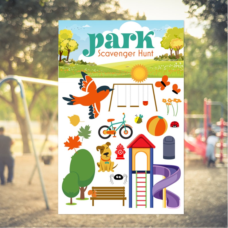 Scavenger Hunt Printable for Kids Summer Activities Park - Etsy
