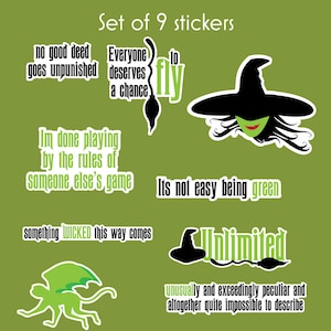 Wicked stickers Elphaba cadeauset Wicked the musical Wizard of Oz Stickers Wicked Witch of the West Wicked the movie verjaardagscadeau