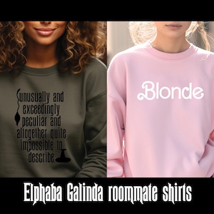 Wicked Elphaba Glinda matching shirt Wicked Witch Good Witch set Wizard of Oz Broadway Musical shirt Wicked movie unusual Blonde shirt duo