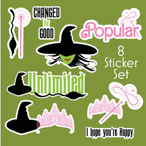 Wicked stickers Wicked the musical Wizard of Oz Stickers Wicked Witch of the West Wicked film feestartikelen Elphaba Glinda feestartikelen